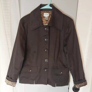 Chicos size 1‎ Brown Button Up Blazer With pockets